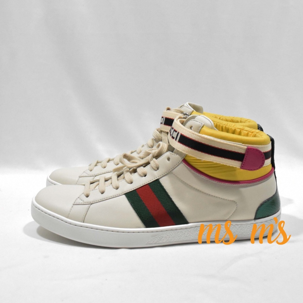 NIB Gucci Signature Web stripe high top sneaker - Picture 2 of 8